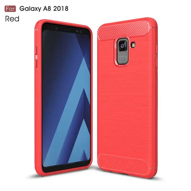 Mokoemi Ударопрочный Мягкий силиконовый 5," для samsung Galaxy A8 чехол для samsung Galaxy A8 Plus чехол для телефона - Цвет: Red