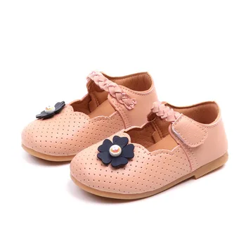 

Kids Toddler Girls Flat Shoes Child Flower Pearl Fashion Leather shoes for girl New