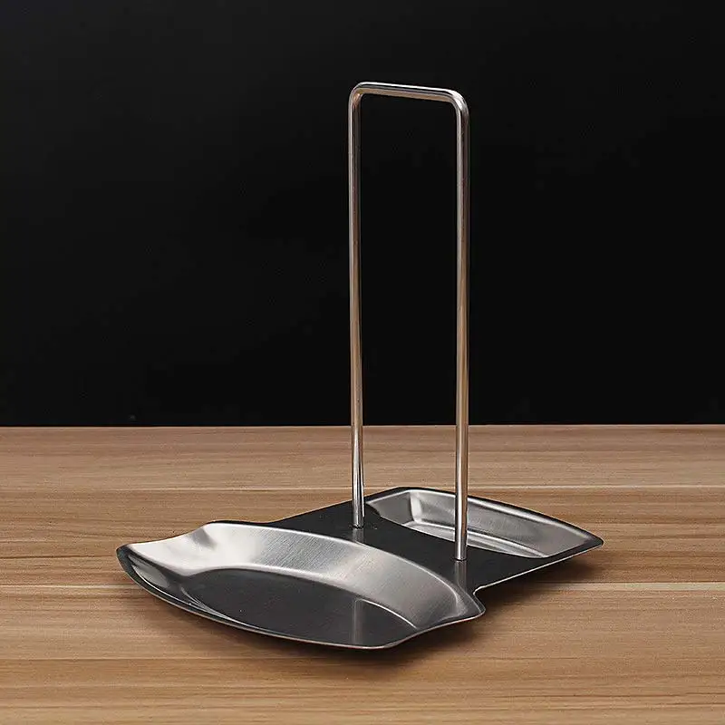 

New Stainless Steel Pan Pot Cover Lid Rack Stand Spoon Holder Stove Organizer Storage Rests Kitchen Accessories Tool XOA88