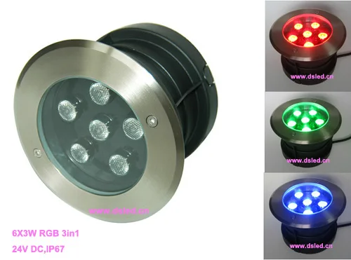 

IP68,CE,good quality ,high power 18W RGB LED underground light,RGB LED Floor light,DS-11S-17-18W-RGB,6X3W RGB 3in1,24V DC