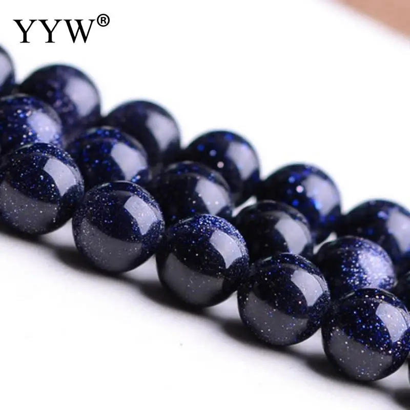 

Natural 4 6 8 10 12 mm Dark Midnight Blue Goldstone 8mm Round Beads