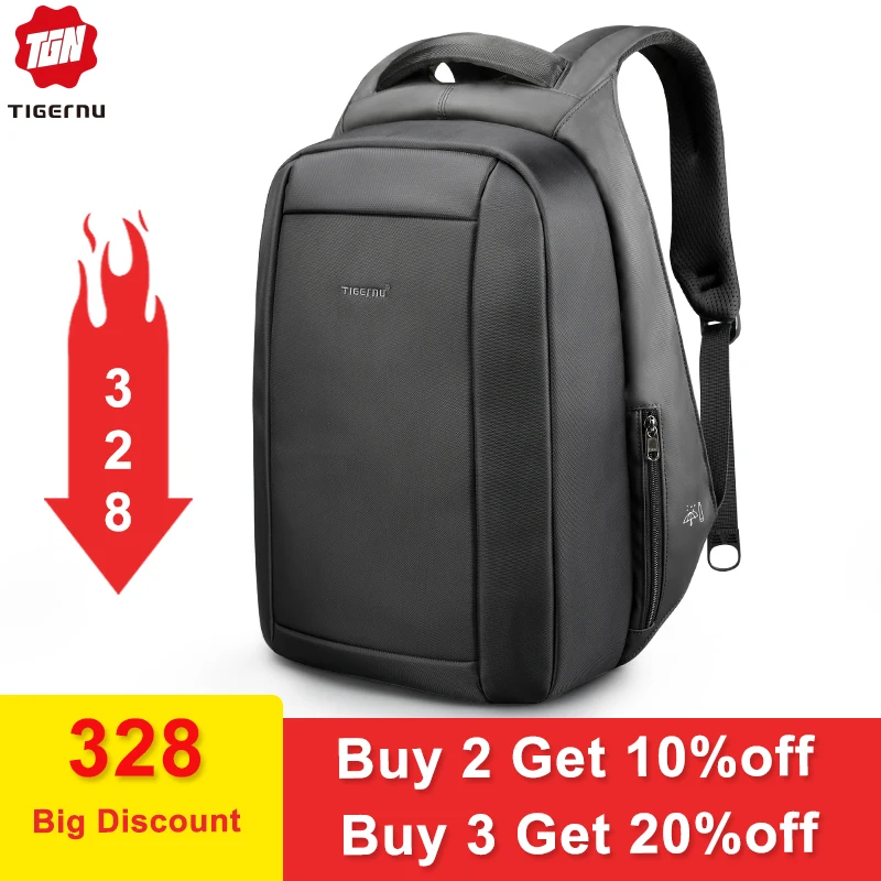 Tigernu Hidden Anti theft Zipper 15.6 inch Men School Laptop Backpacks Water Repellent Travel 20L Multi USB Charger Male Mochila