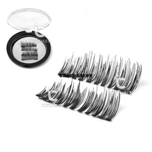 ICYCHEER 4 шт./1 пара 3D Магнитный ненастоящий ресницы двойной магнит без клея натуральные накладные ресницы ручной работы мягкие