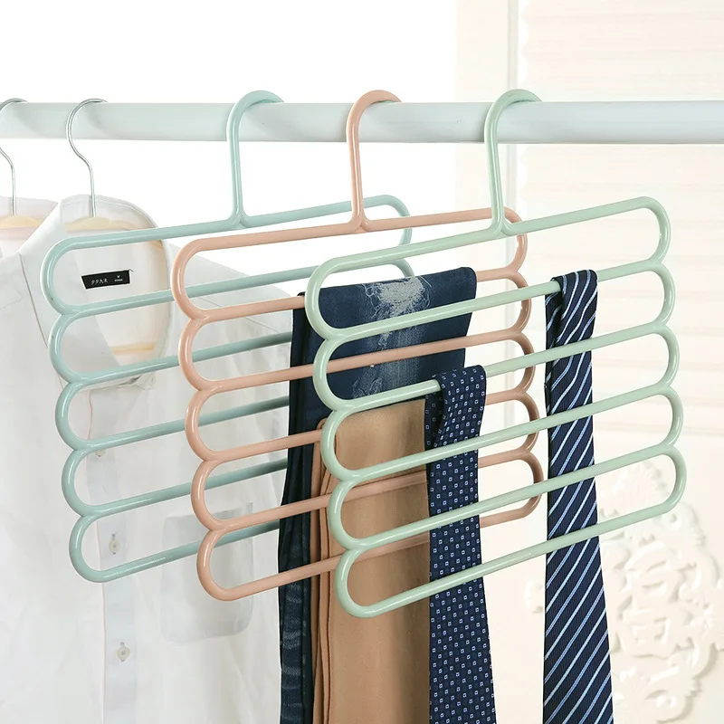 EVERSO S shaped 5 Layers Trousers Hanger Rack Bathroom Kitchen