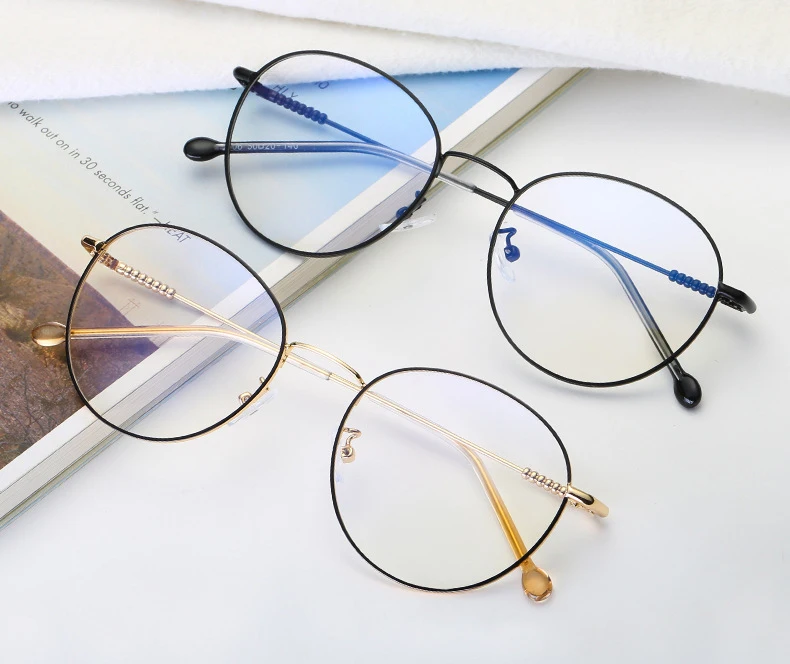 Металлическая оправа для очков, мужские круглые ультралегкие очки для женщин, оптическая оправа для близорукости, новинка, корейские Безвинтовые очки