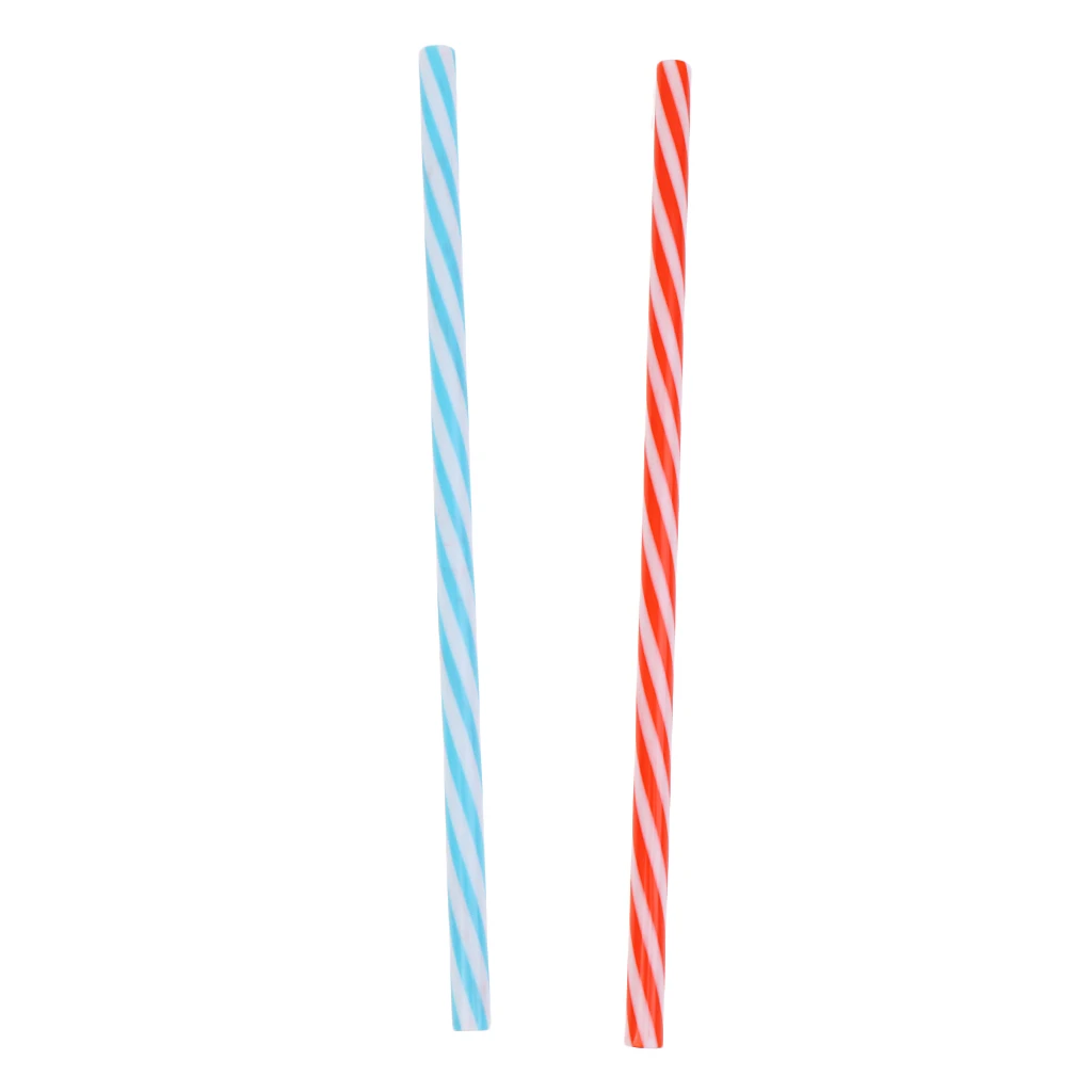 25x Reusable Hard Plastic Stripe Jar Straws + 1x Brush Cocktail Drinking Bar