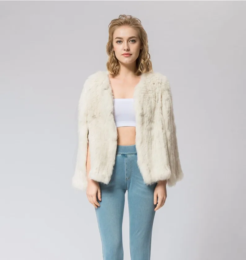 

New Autum/Winter Fashion Style 100% Really Rabbit Fur Knitted Jacket Quality Supplier/Women Jacket ODM