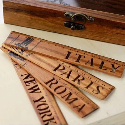 Best Creative Vintage hollow wooden Eiffel Tower Architecture Ruler For Kids Gift Novelty Item School Material Korean Stationery