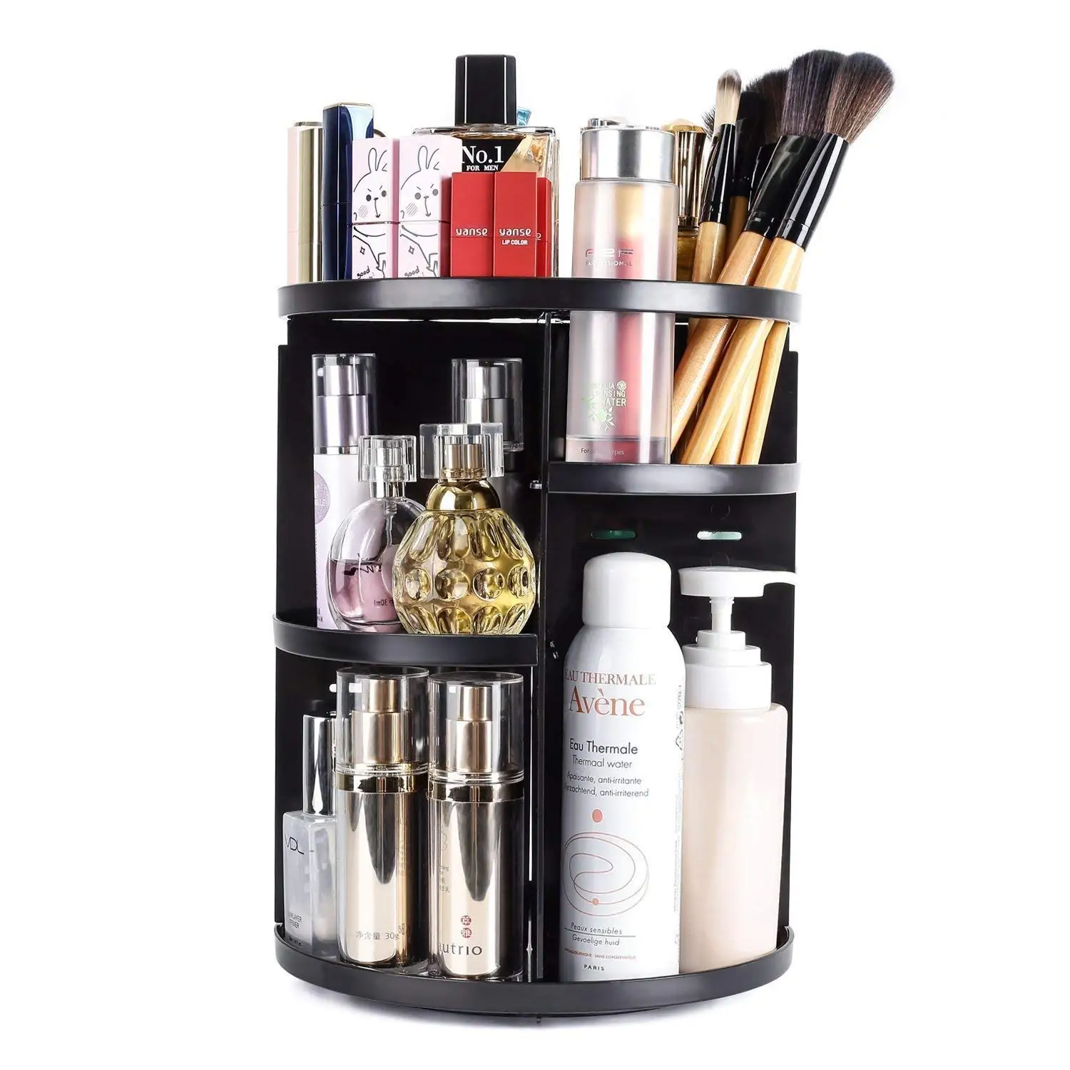 360 Degree Rotating Adjustable Makeup Organizer Plastic Box Cosmetic