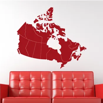 

Canada Map 36"W Wall Decals Patriotic Map Artwork Canadian Maple Leaf Vinyl Waterproof Adhesive Wall Stickers Houseware SYY518