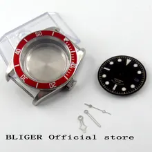 Высокое качество 41 мм красный ободок сапфировое стекло нержавеющей стальной корпус часов+ циферблат руки, пригодный для ETA 2836 автоматический механизм C61