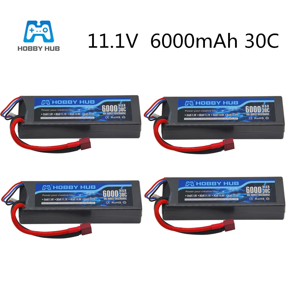 2/3/4 шт 11,1 V 6000 мА/ч, 30C 3S Батарея 11,1 v 30c 3s 6000 мА/ч, Батарея для модели радиоуправляемого дрона лодочного вертолет quadcoptebattey