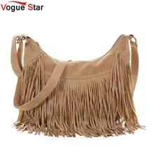 Vogue star franja de la borla de mensajero de las mujeres bolsos marcas famosas bolso femenino bolsas de moda cross body bag yb40-397