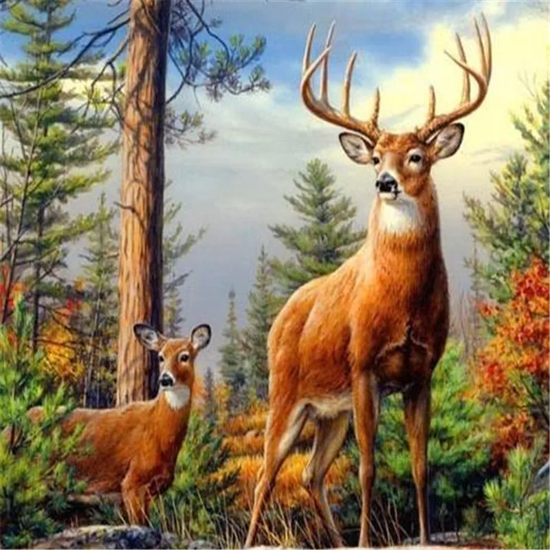 

DIY 5D diamond painting embroidered mosaic elk Pattern Cross Stitch home decoration handmade gifts