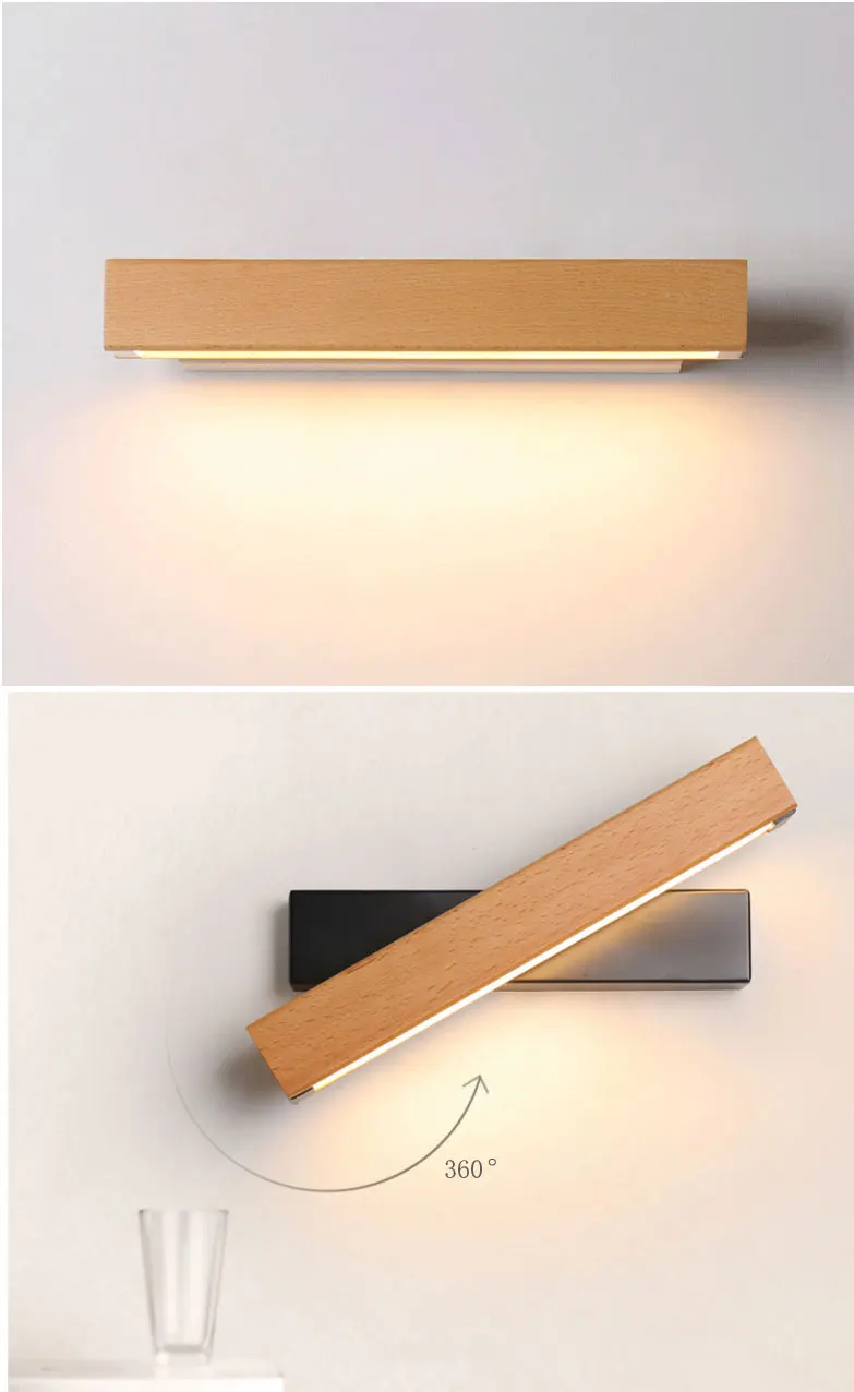 wall light fixture LED Wooden Wall Lamp Modern rotation Adjustable Lighting bar restaurant Living room Porch Wall light decor light fixture decorative wall lights