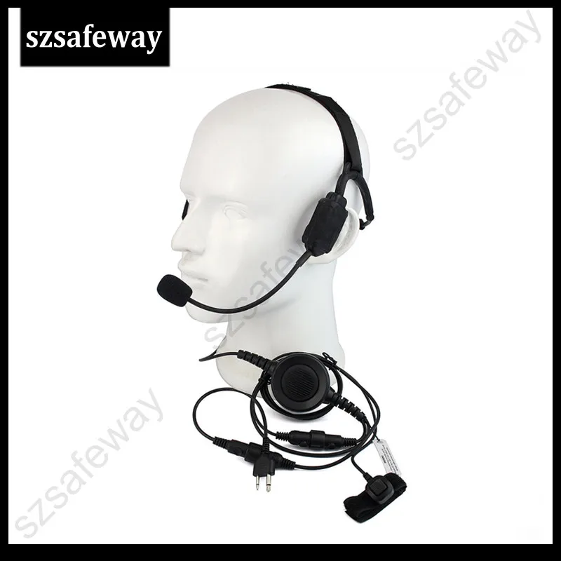 Walkie talkie Military Bone Conduction Tactical Headset with boom mic