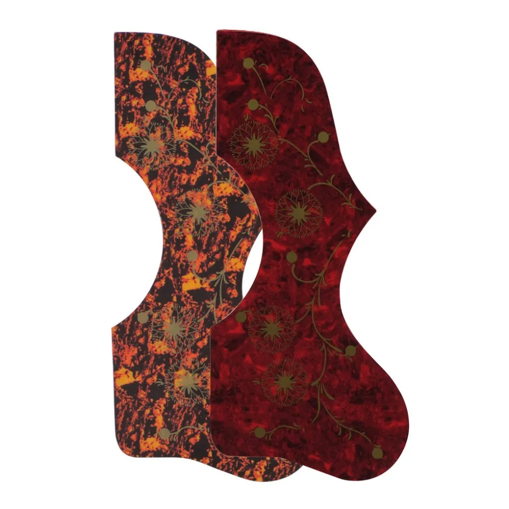 

FLEOR 2pcs Acoustic Guitar Pickguard Pick Guard Anti-scratch Plate Self-Adhesive for E-J200 SJ-200 Guitar Parts ,Red / Brown