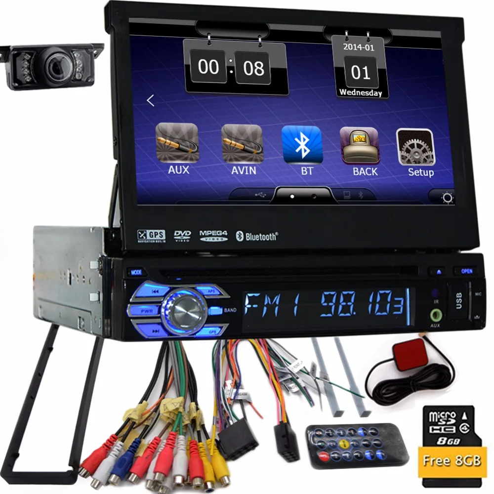 Камера с бесплатной картой автомобильный dvd gps плеер 1din универсальный GPS Видео