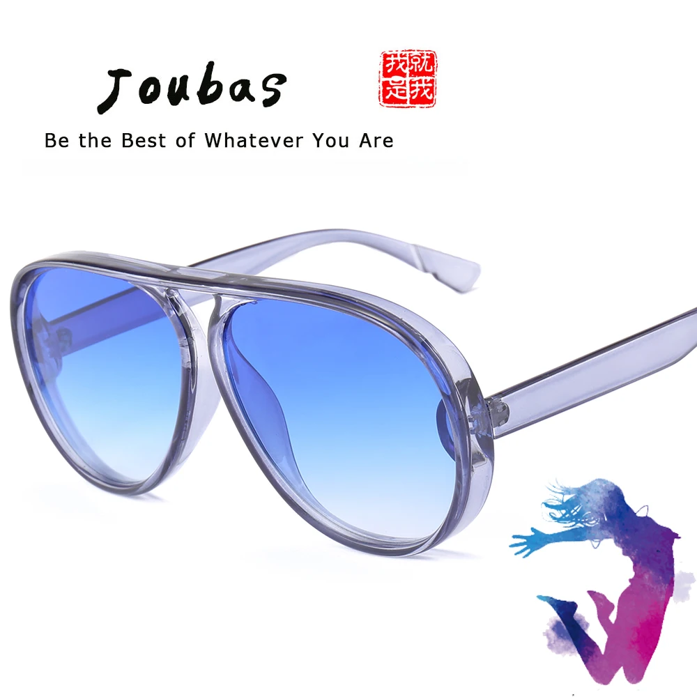 Joubas, солнцезащитные очки пилота, женские/мужские, широкая оправа, прозрачные, солнцезащитные очки, большие, синие, модные, Ретро стиль, для вождения, oculos de sol 40