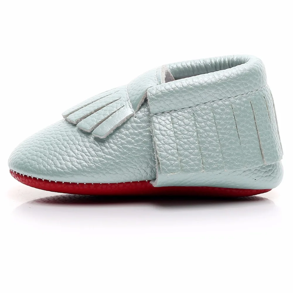 Hongteya с красной подошвой детские мокасины мягкая подошва; обувь для новорожденных; с бахромой, с кисточками, из искусственной кожи цвета: золотистый, пинетки; носки для малышей возрастом 0 до 2 года