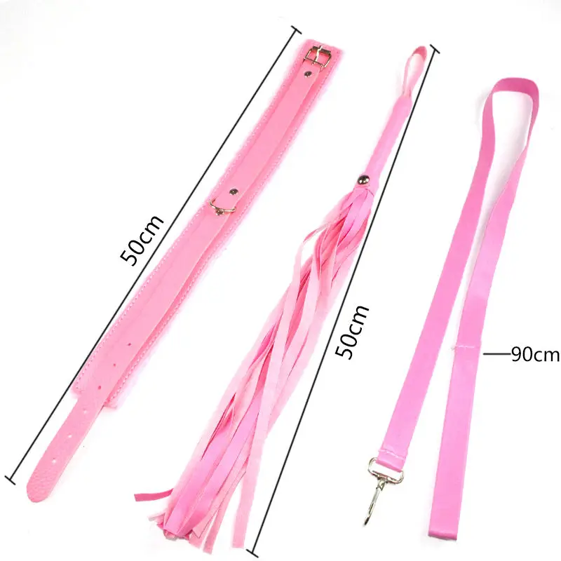Розовые Эротические товары для взрослых 7 игр кожаные наручники плетка веревка