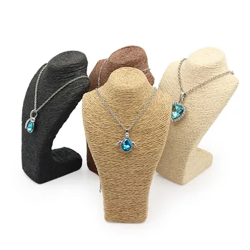 

Joyero Organizador 2019 New Mini Straw Rope Display Shelf Pendant Accessories Like Necklace Neck Props Wholesale Jewelry Boxes