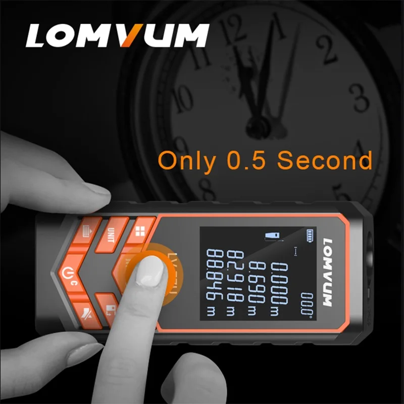 LOMVUM Rangefinder Digital Medidor Laser Trena Distance Meter LV 77U 40M 60M 80M 100M 120M USB Voice Laser Measurement Ruler