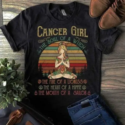 

Cancer Girl The Soul Of A Witch The Fire Of A Lioness T Shirt Cotton Men S 6Xl