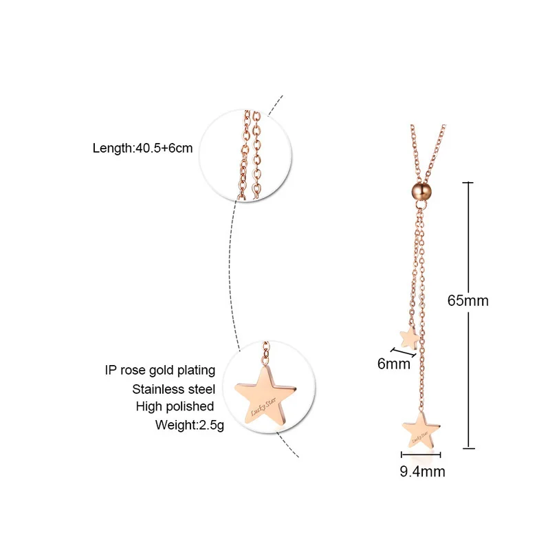 Vnox женские элегантные звезды Шарм чокер Y ожерелья из нержавеющей стали кисточкой девушка женские аксессуары для вечеринок