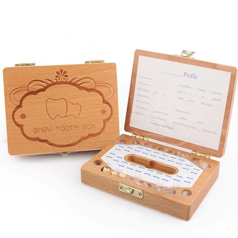 Dental house Tooth Box organizer Wooden toys 3 6YEARS for baby save