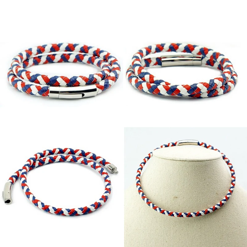 BL04-1 Stainless Steel genuine leather bracelet bangle