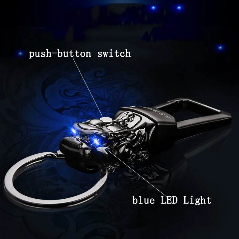 dragon key chain LED light key chain key holder high quality waist ...