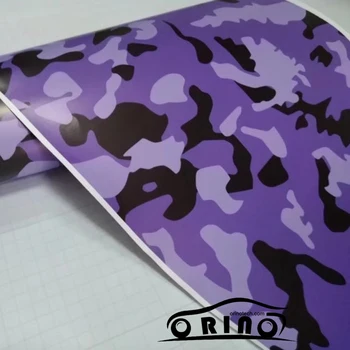 

Black Pueple Vinyl Film Sheet Roll Camouflage Adhesive Car Sticker Wrap Foil With Air Drain Vehicle Car Motorcycle Sticker