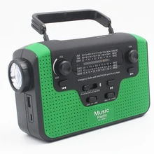 Портативное наружное радио FM с Bluetooth MP3-плеер Рукоятка Солнечное аварийное радио солнечное радио коротковолновой приемник с Flashlig