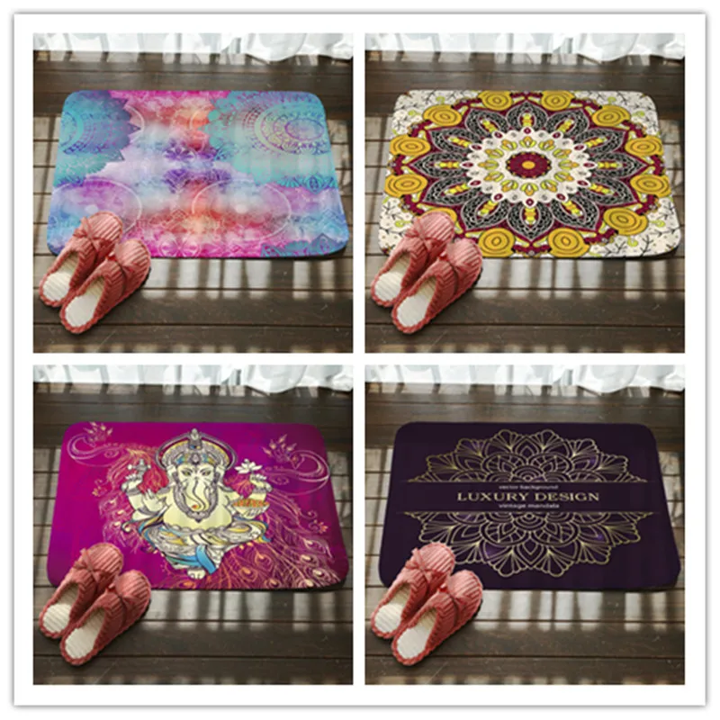 

Doormat Mandala printed Floor Carpet Bathroom Kitchen Entrance Non-slip Door Mat 40X60cm Indoor Outdoor Rugs