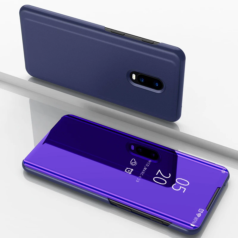 Чехол для Oneplus 6T 1 + роскошное умное зеркало кожаный флип-чехол с подставкой чехол