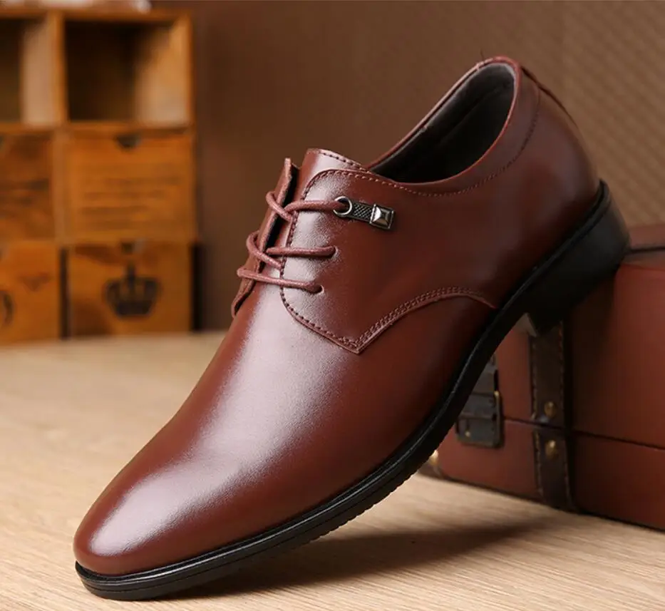 

2019 Men wedding dress Leather Shoes Men's Footwear Business Adult formal Male sapato oxford social Shoes Chaussure Home calzado