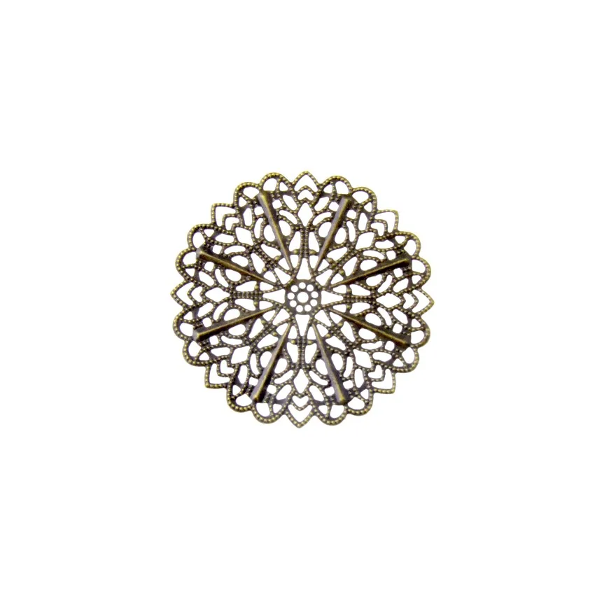 

Free shipping 10Pcs Bronze Filigree Flower Wraps Connectors Metal Crafts Decoration DIY Findings Connectors 52mm