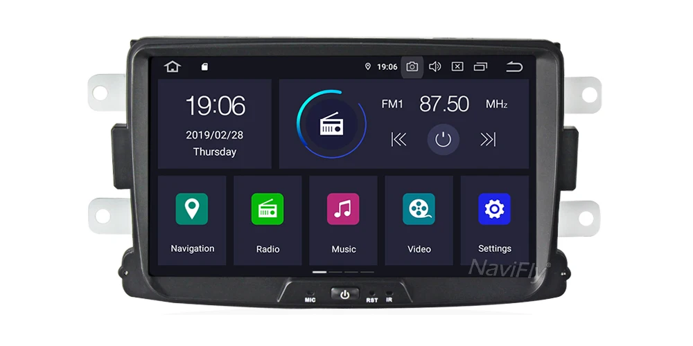 Discount NaviFly Pure Android9.0 IPS Screen DSP Car Audio multimedia player for Renault Dacia Duster Sandero Lodgy Dokker car DVR camera 7