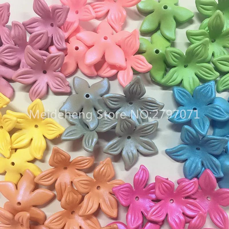 Acrylic iridescence Five petals Colorful Flower for jewelry making