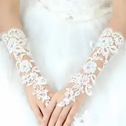 Пикантные Для женщин женские новые модные брендовые Вечерние белый Кружево Цветочный Мягкий пальцев Прихватки для мангала