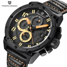 Original PAGANI DESIGN Luxury Brand Waterproof Large Dial Design Sports Watches Men Leather Men’s Watch Relogio Masculino