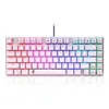 Mechanical keyboard smooth line red switch 81 keys  RGB backlight white game keyboard compact design American layout eagle Z88 ► Photo 1/6