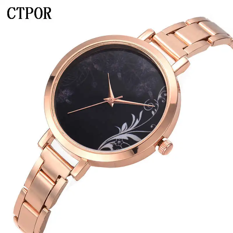

Jewelry Gifts For Women's Luxury Gold Steel Quartz Watch CTPOR Brand Women Watches Fashion Ladies Clock relogio feminino 9007