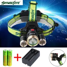 SKYWOLFEYE Масштабируемые 22000 LM T6 3 светодиодный головной свет 4 режима Перезаряжаемые лампа+ штепсельная вилка американского стандарта Зарядное устройство+ 2X18650 5000 мАч батареи A391