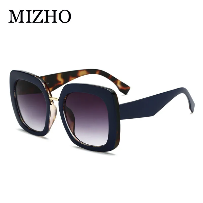 MIZHO Fashion Green Protable Square Sunglasses Women Vintage 2019 Quality Gradient Sun glasses Oversized Ladies Brand Designer