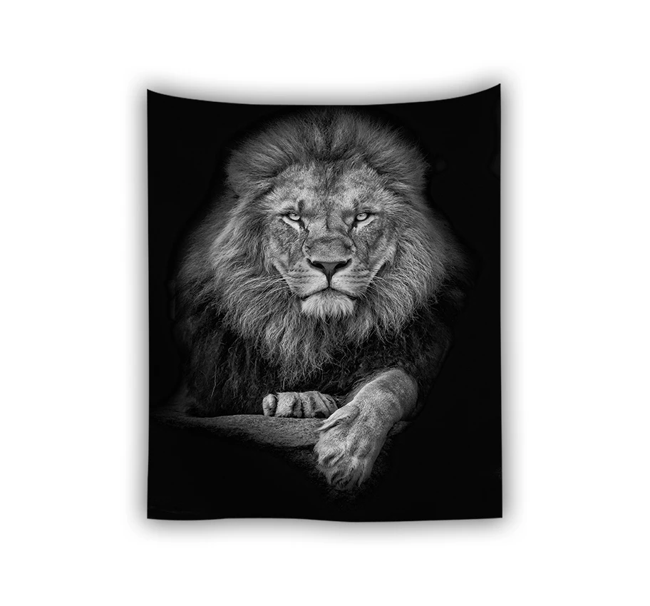 

Decorative Wall Hanging curtain spread covers cloth blanket art tapestry Beach Towel decorative tapstry lions animals portrait