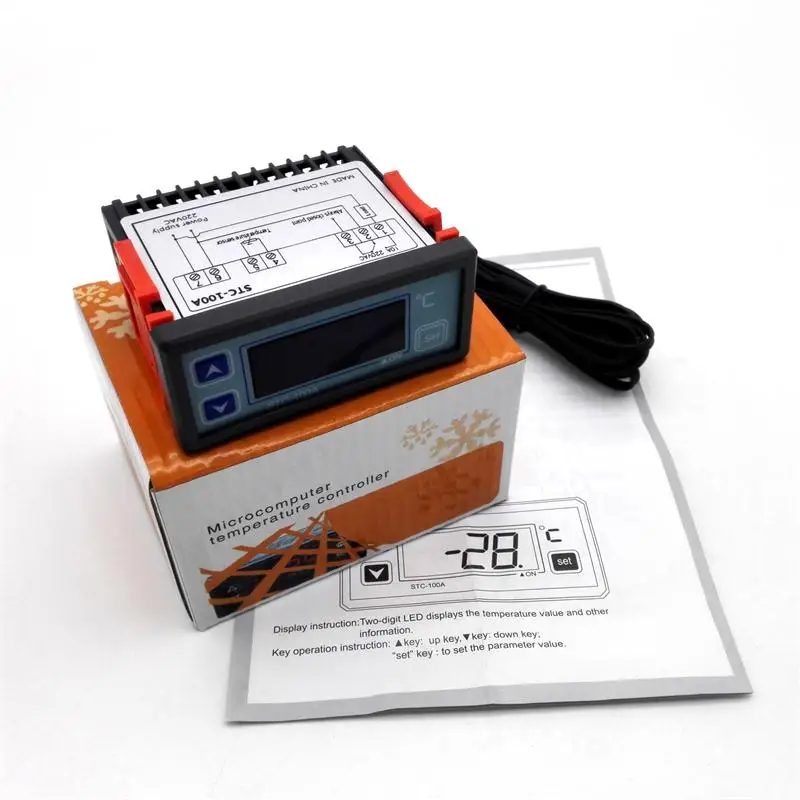 

Cooler Seafood Cake Cabinet Box Commercial Freezer Defrosting Refrigeration Unit Microcomputer Temperature Controller STC-100A
