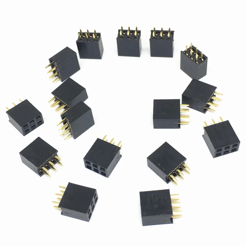 

20PCS 2X3 Pin 6P 2.54mm Double Row Female Straight Header Pitch Socket Pin Strip