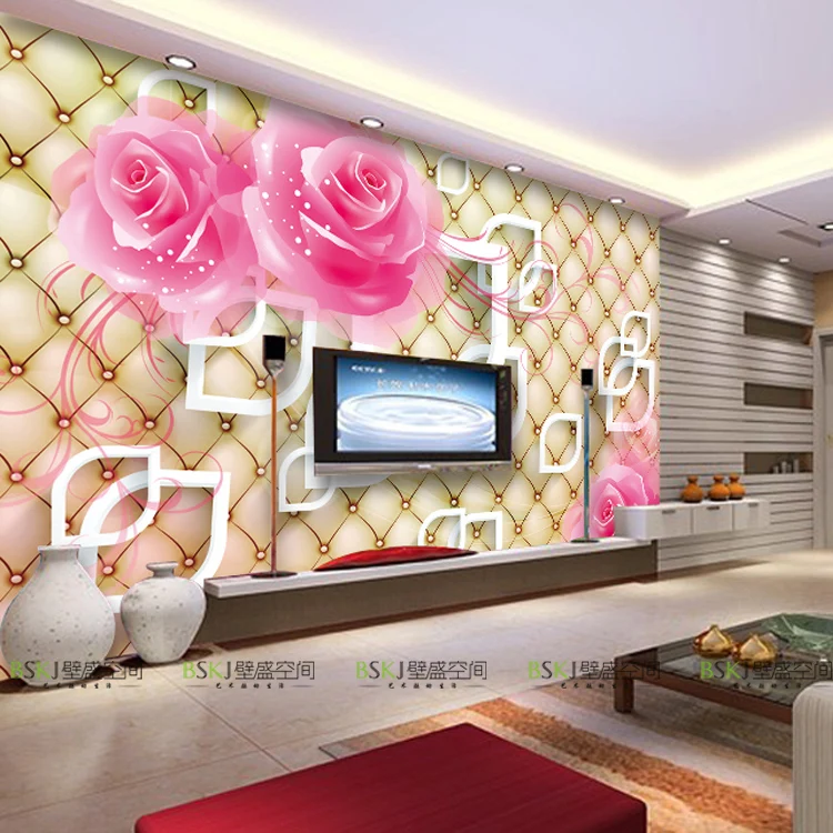 3D large scale mural wallpaper , stylish stereo TV background wallpaper